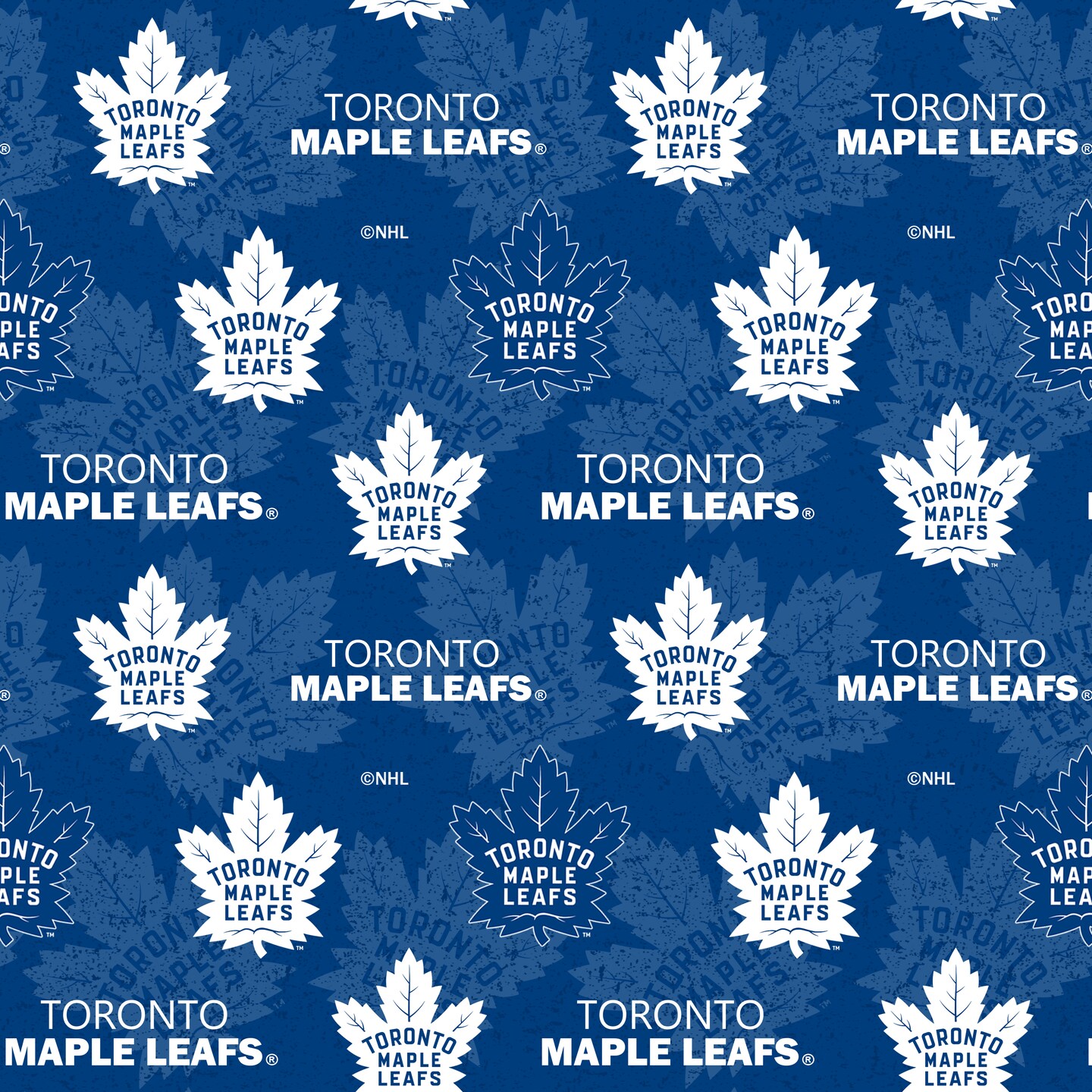 Sykel Enterprises NHL Team Cotton Fabric-Toronto Maple Leafs Tone on Tone Cotton Quilting Fabric