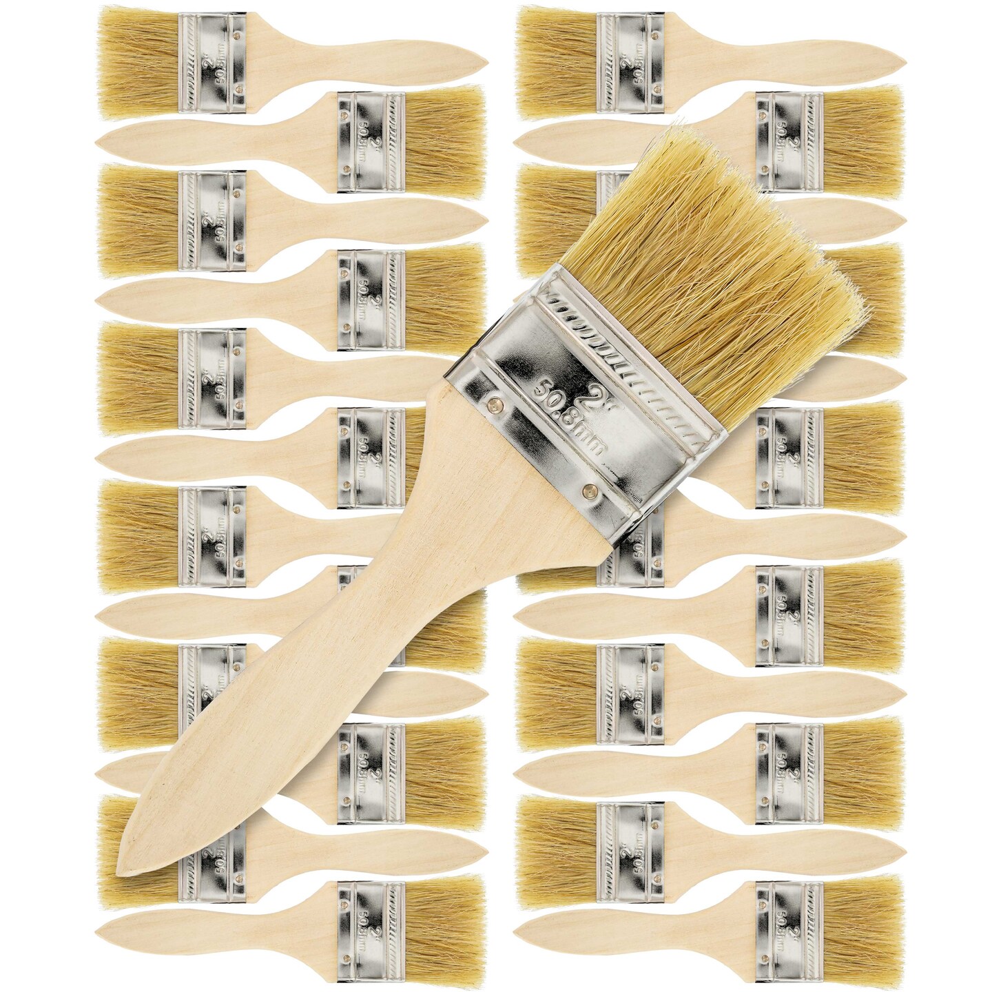24 Pack of 2 inch Paint and Chip Paint Brushes for Paint, Stains