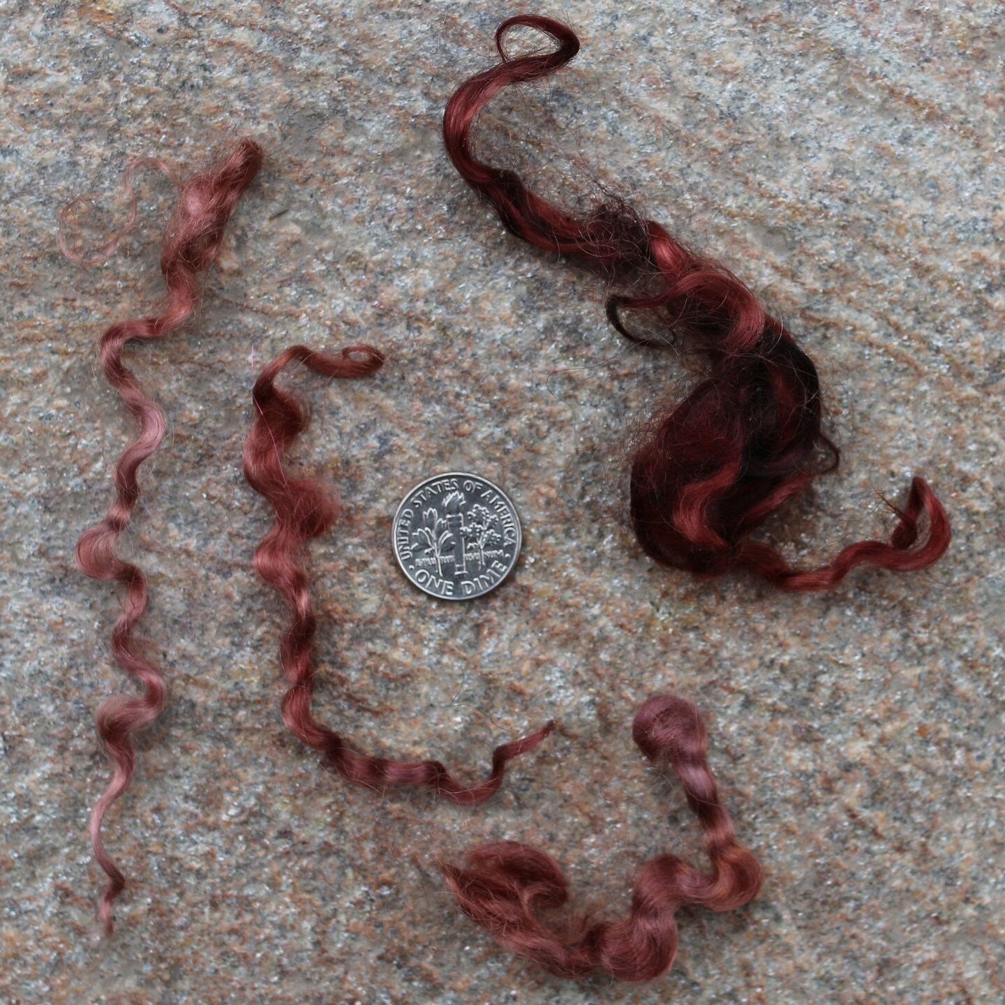 REAL MOHAIR LOCKS. Organic Hand-Dyed Curly Wool for Rooting Doll Hair, Felting, Blending, Spinning. 1oz