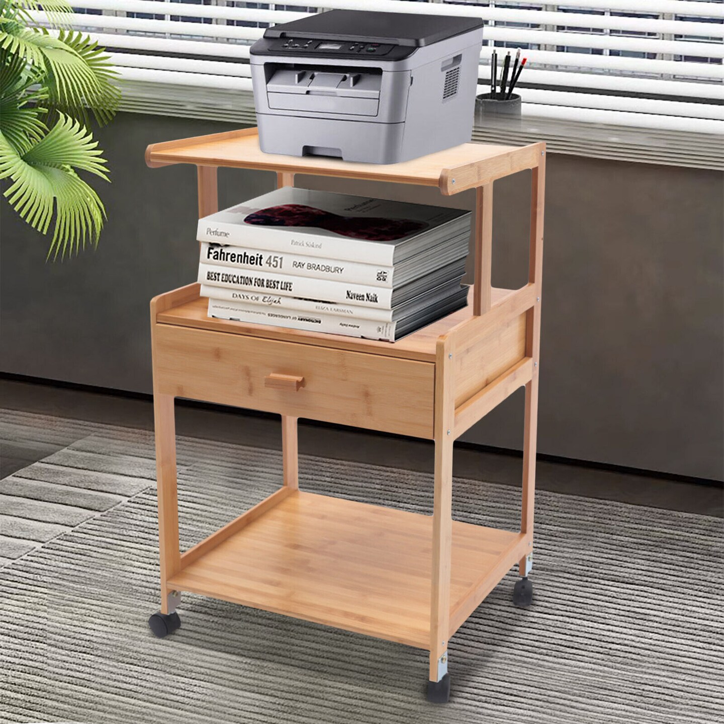 Kitcheniva 3-layer Mobile Printer Rolling Cart With Wheels