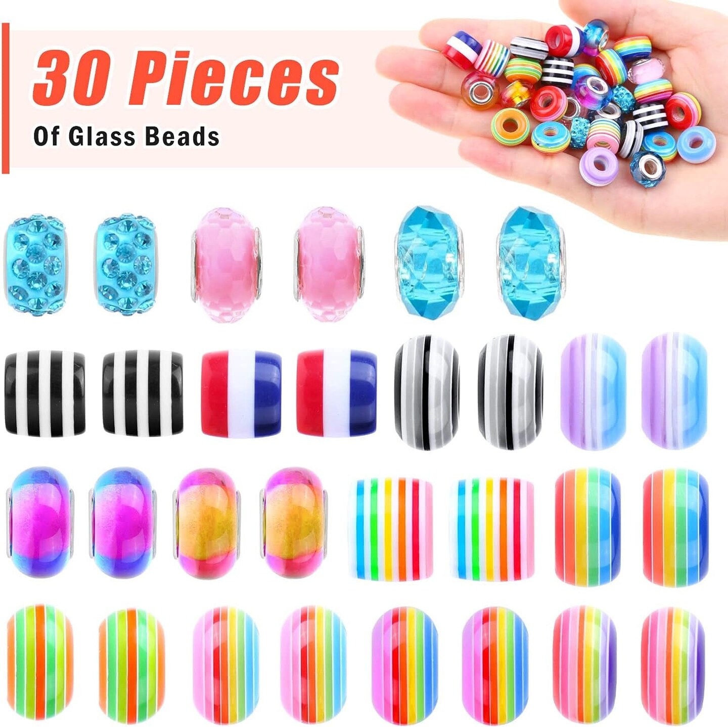 Bracelet Making Kit for Girls, 85Pcs Charm Bracelets Kit with Beads, Jewelry Charms, Bracelets for DIY Craft, Jewelry Gift for Teen Girls