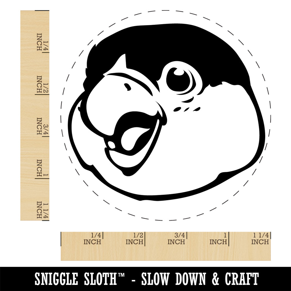 Happy Smiling Parrot Bird Rubber Stamp for Stamping Crafting Planners