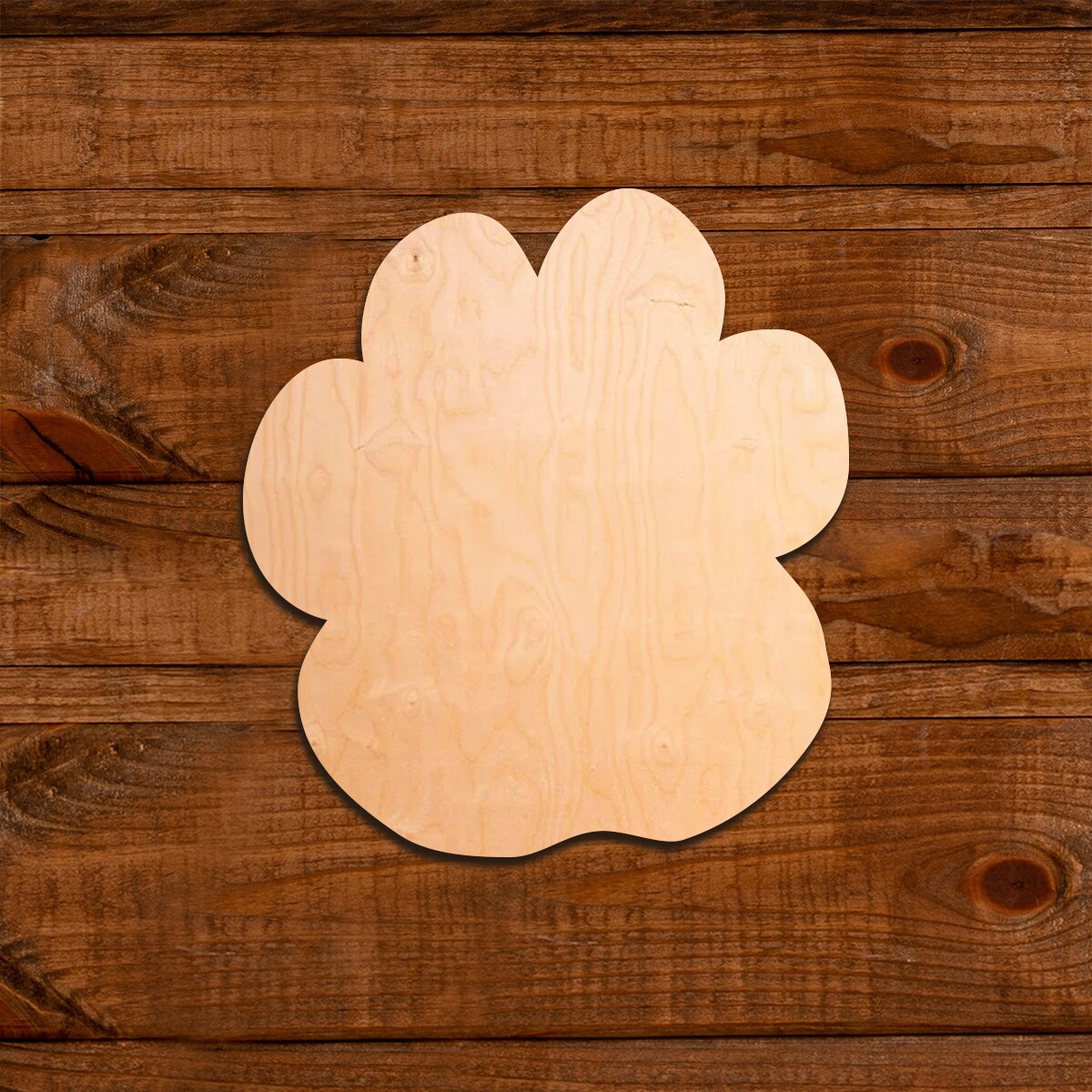 5 in. Unfinished Wooden Laser Cut Paw Print