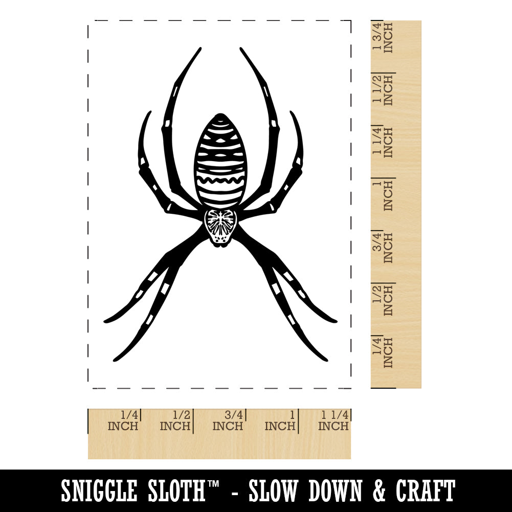 Orb Weaver Spider Arachnid Rectangle Rubber Stamp for Stamping Crafting