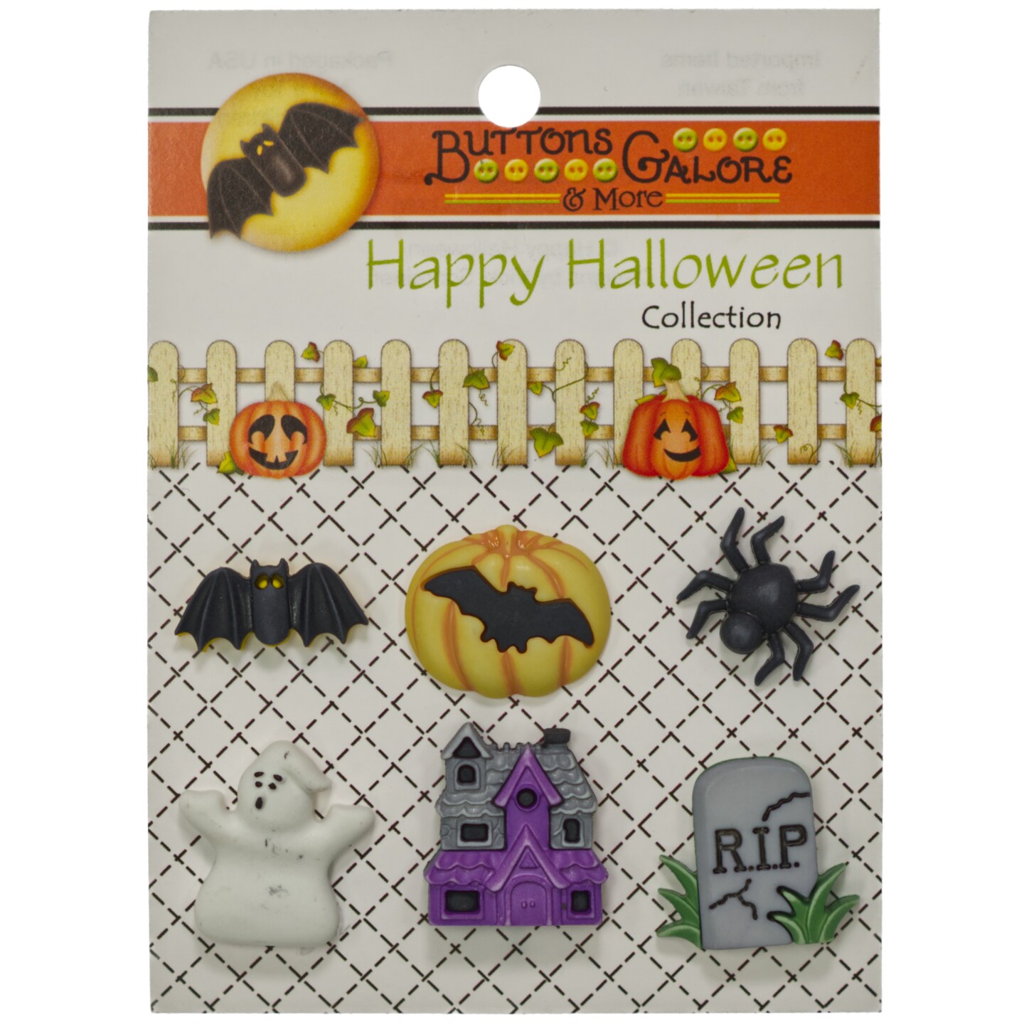 Buttons Galore and More Halloween Craft &#x26; Sewing Buttons - Happy Hauntings - 18 Buttons