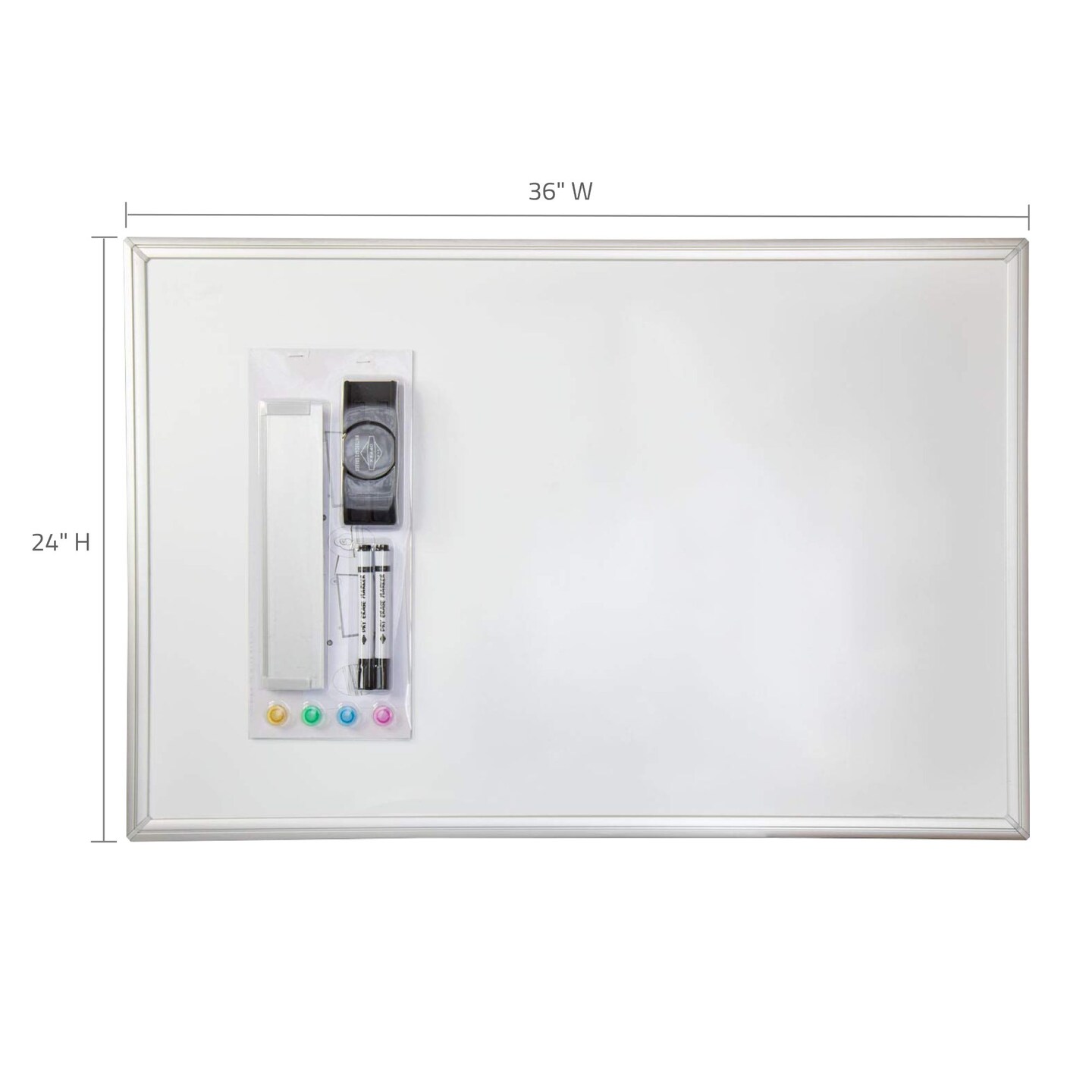 Offex Home Office Wall Mounted Dry Erase Magnetic Whiteboard - 36"W x 24"H