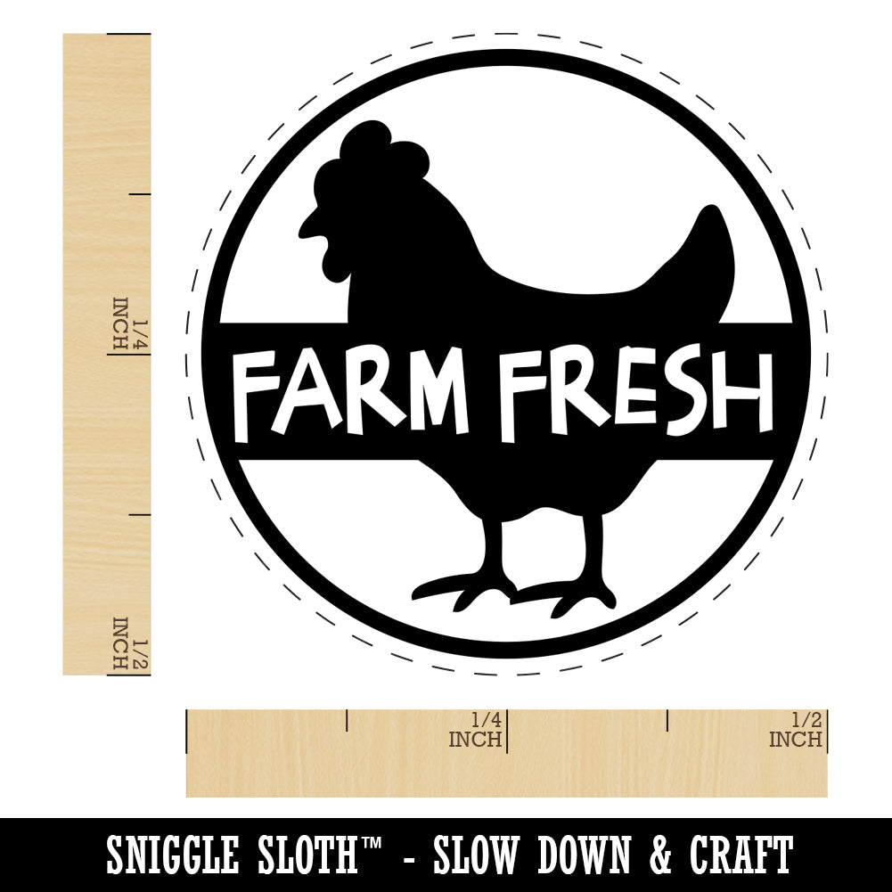 Farm Fresh with Chicken Chicken Egg Rubber Stamp