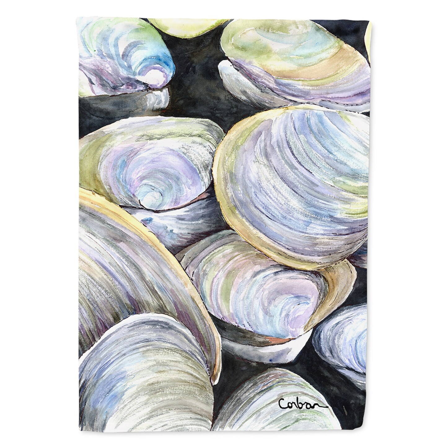 &#x22;Caroline&#x27;s Treasures 8714CHF Clam Quahog Flag Canvas, Large, Multicolor&#x22;