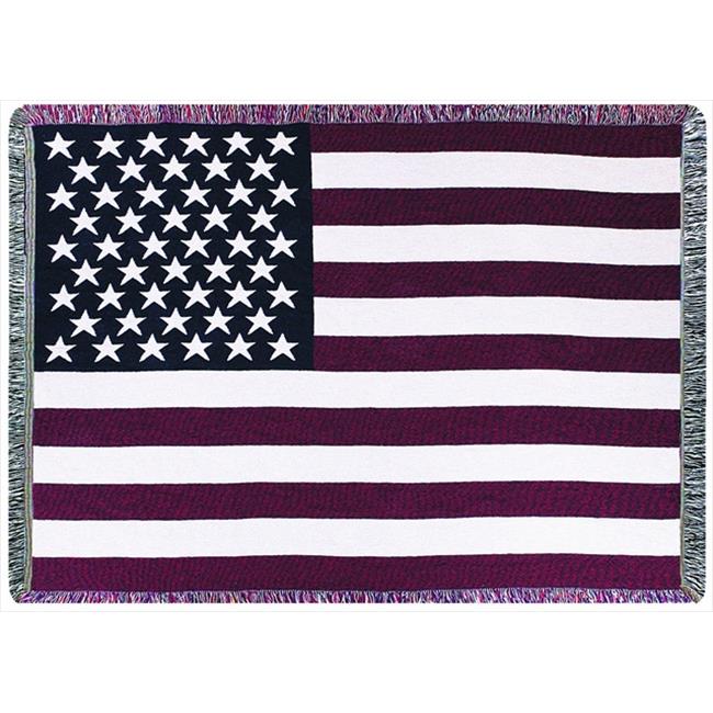 Usa Flag Tapestry Throw Blanket Fashionable Jacquard Woven 46 X 60 in.