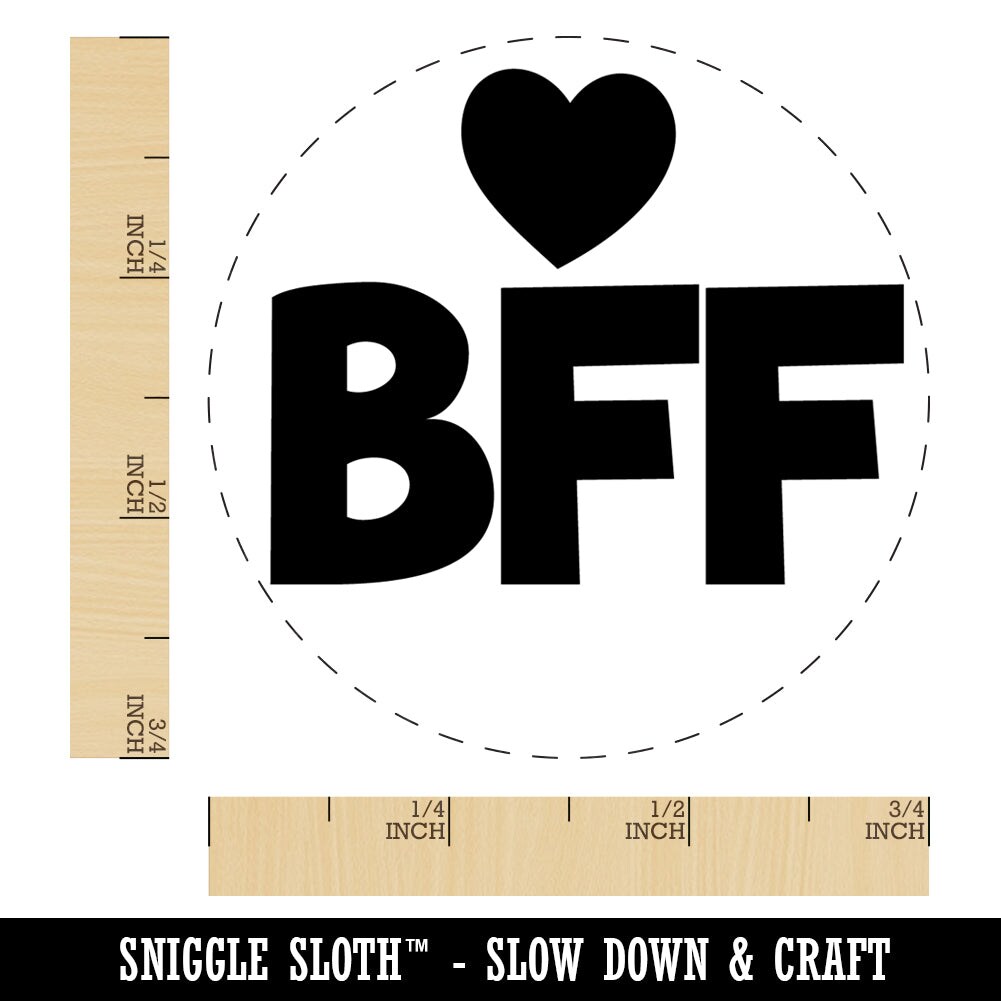 BFF Best Friends Forever Heart Rubber Stamp for Stamping Crafting Planners