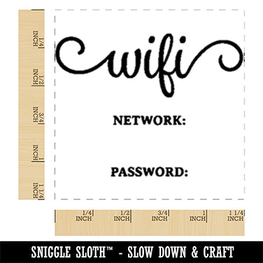 Wifi Guest Network Password Square Rubber Stamp for Stamping Crafting