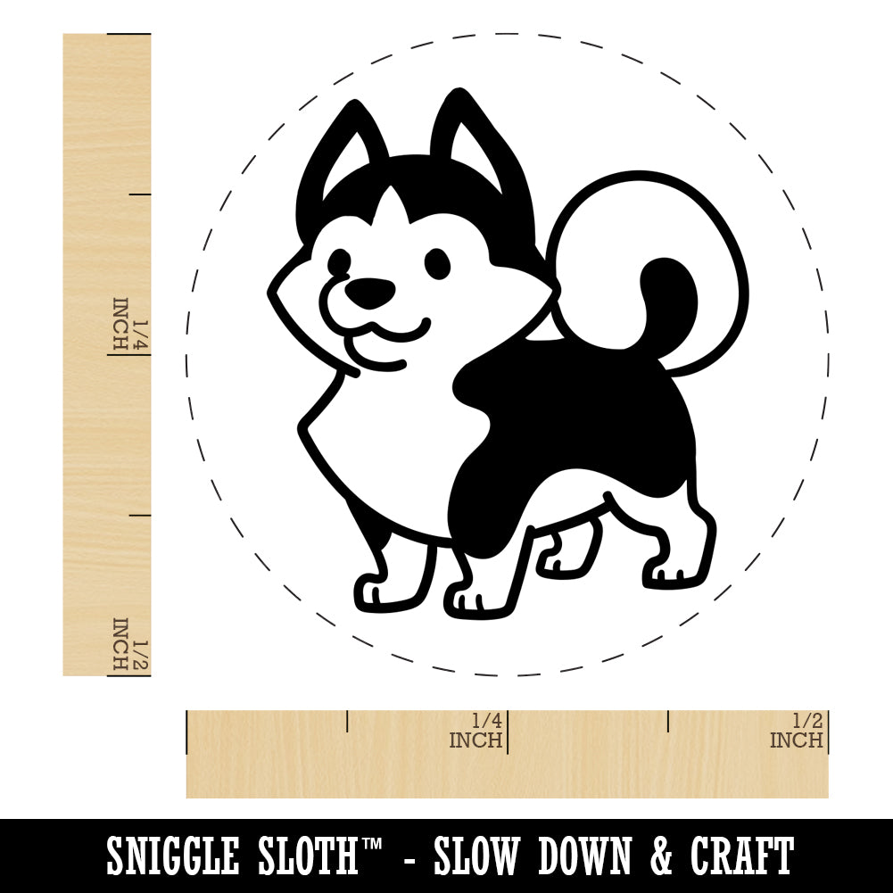Siberian Husky Standing Dog Rubber Stamp for Stamping Crafting Planners