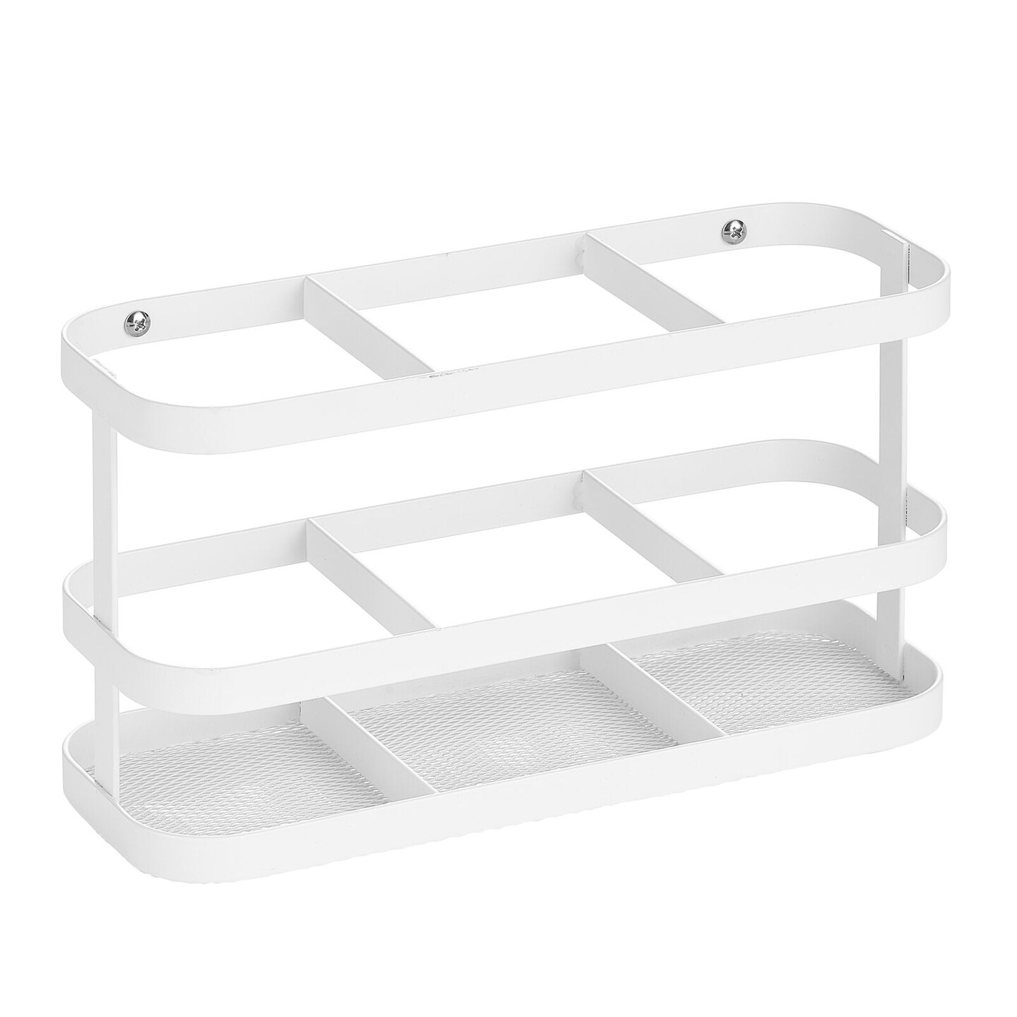 mDesign Steel Wall Mount Bathroom Hair Care Storage Organizer Basket