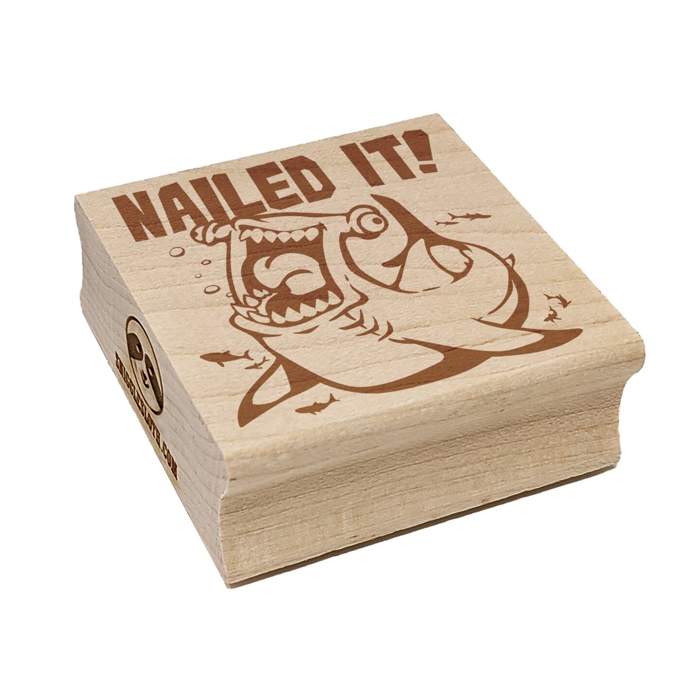 Nailed It with Happy Hammerhead Shark Square Rubber Stamp for Stamping