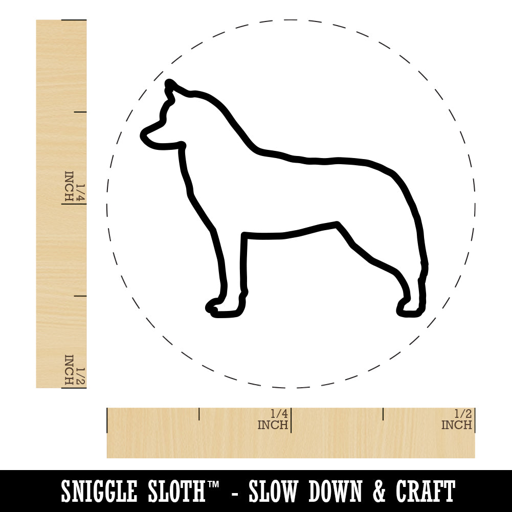 Siberian Husky Dog Outline Rubber Stamp for Stamping Crafting Planners