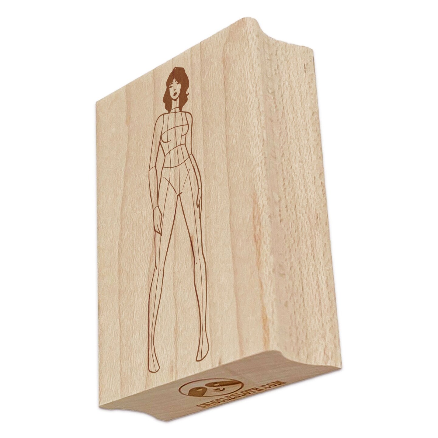 Fashion Illustration Croquis Template Rectangle Rubber Stamp for Stamping Crafting