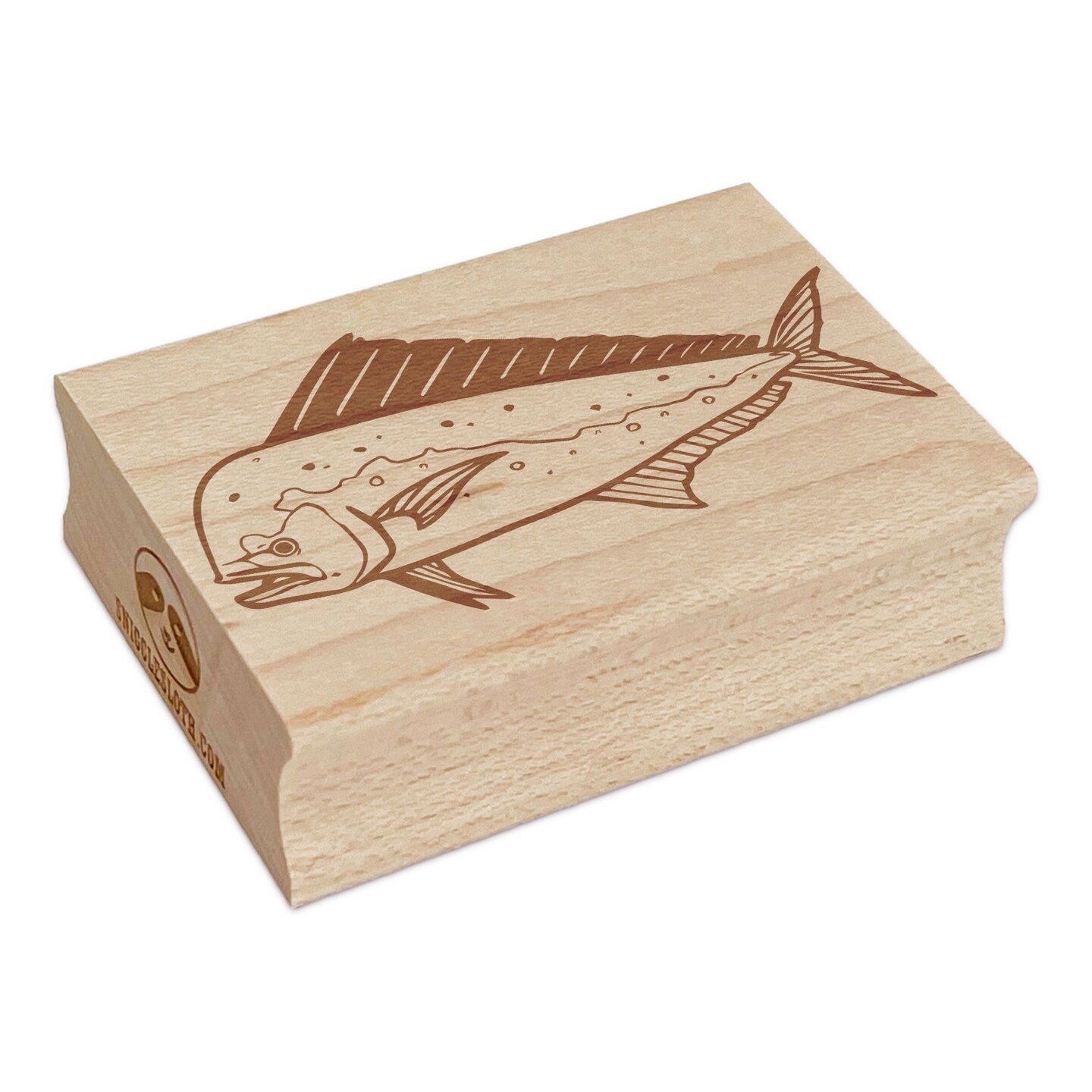 Mahi Mahi Dolphin Fish Dorado Rectangle Rubber Stamp for Stamping Crafting