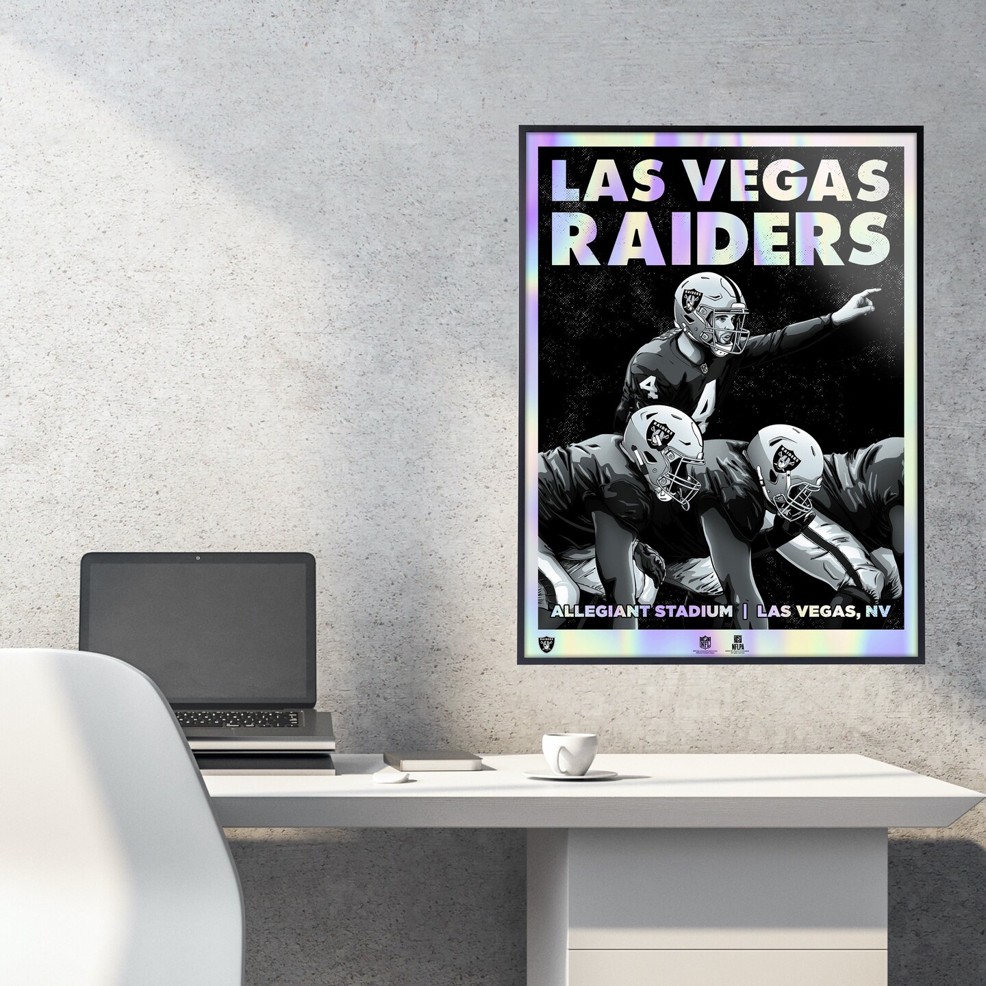 Derek Carr Las Vegas Raiders Phenom Gallery 18'' x 24'' Foil Serigraph  Limited Edition Poster Art Print