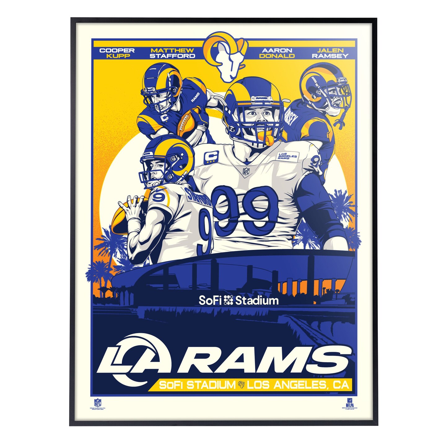Phenom Gallery Los Angeles Rams Player 2021 18&#x22; x 24&#x22; Deluxe Framed Serigraph