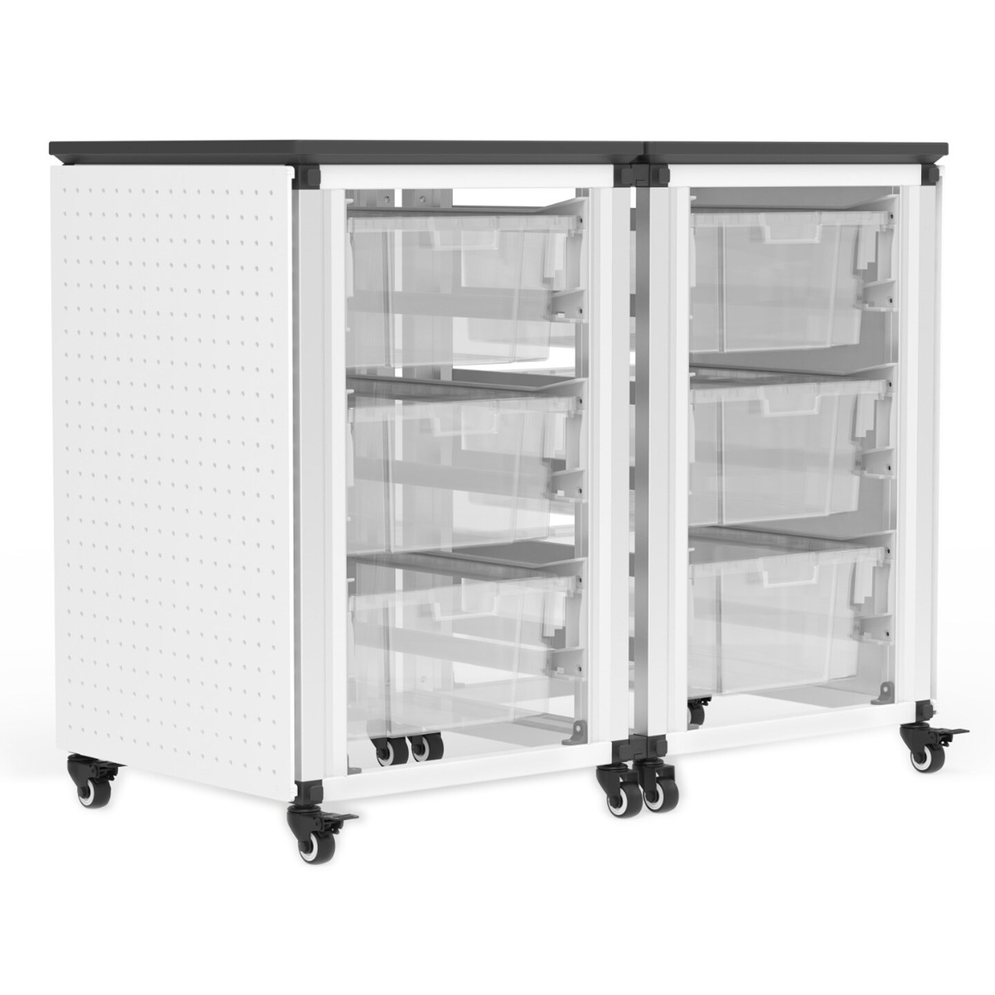 Luxor Modular Classroom Storage Cabinet - 2 side-by-side Modules with 6 Large Bins