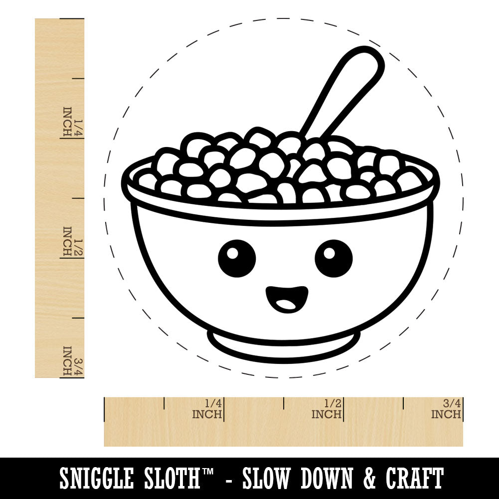 Kawaii Cute Bowl of Cereal Rubber Stamp for Stamping Crafting Planners