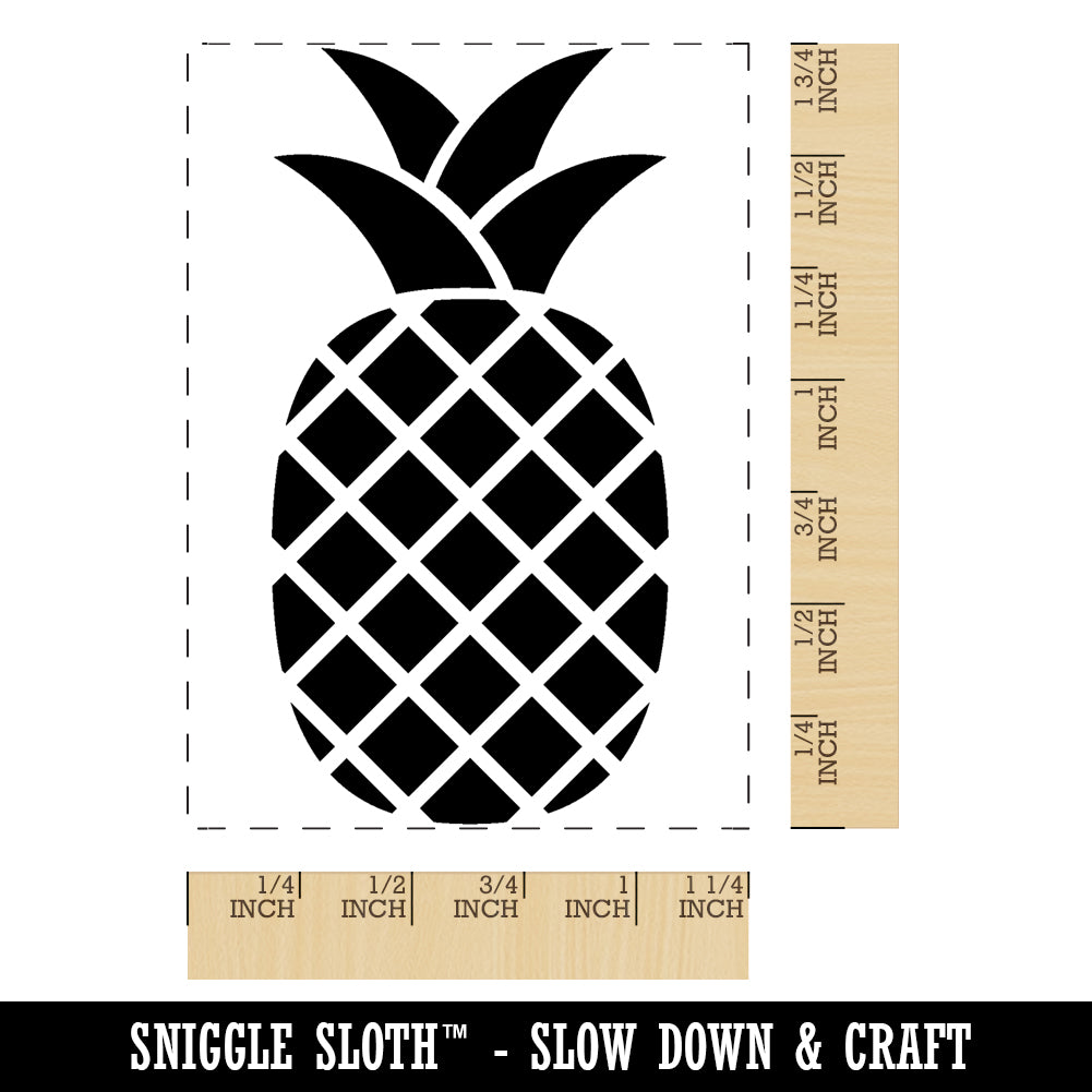 Pineapple Silhouette Rectangle Rubber Stamp for Stamping Crafting ...