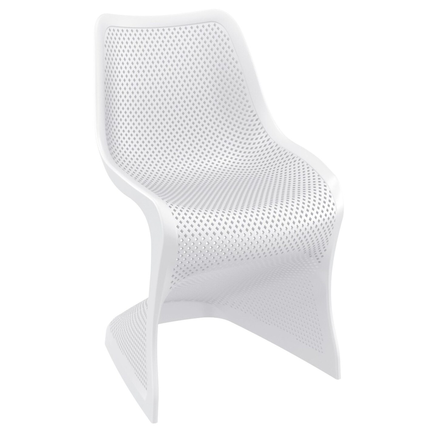 Luxury Commercial Living 33.5&#x22; White Outdoor Patio Dining Chair