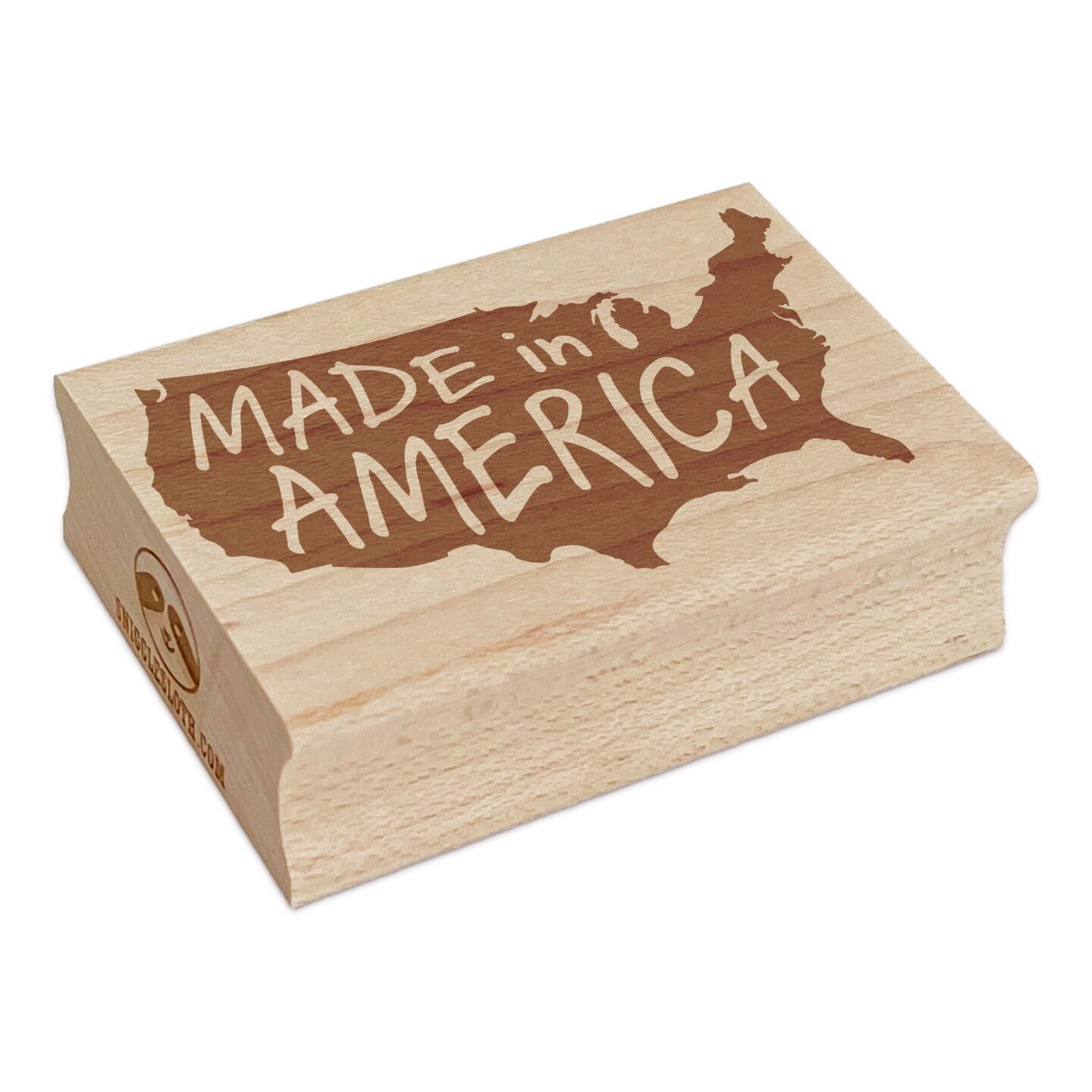 Made in America USA Silhouette Rectangle Rubber Stamp for Stamping Crafting