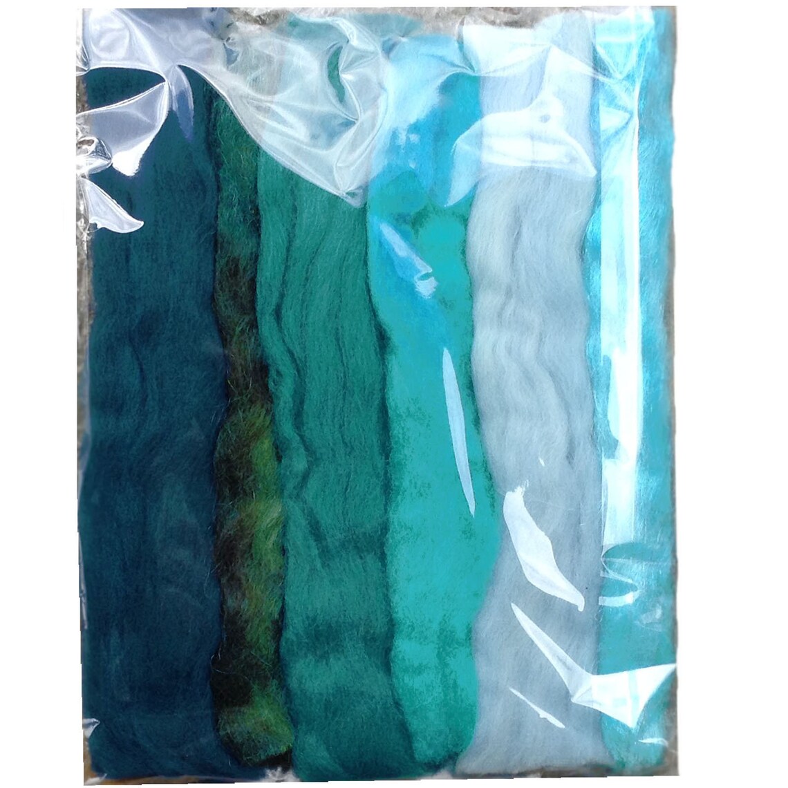Multi Fiber Sampler - Super soft merino roving, hand dyed BFL wool &#x26; sparkling Firestar for felting, spinning, doll making