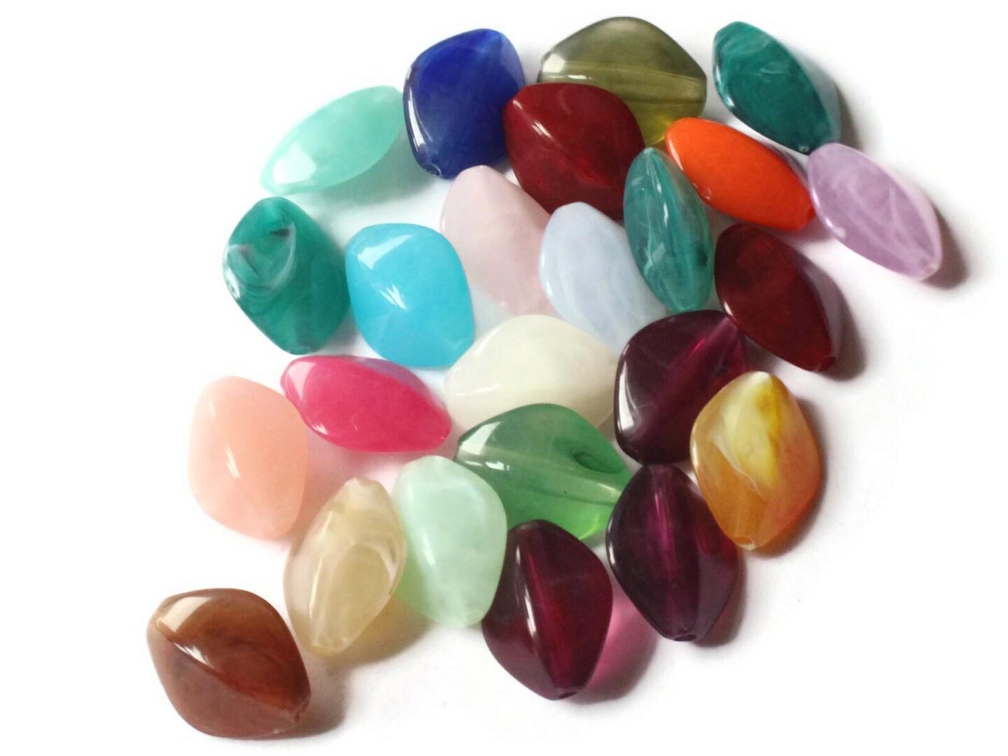 24 17mm Mixed Color Stone Look Acrylic Diamond Beads bK3