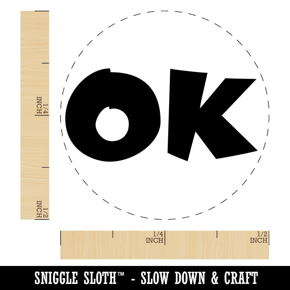 OK Okay Fun Text Chicken Egg Rubber Stamp