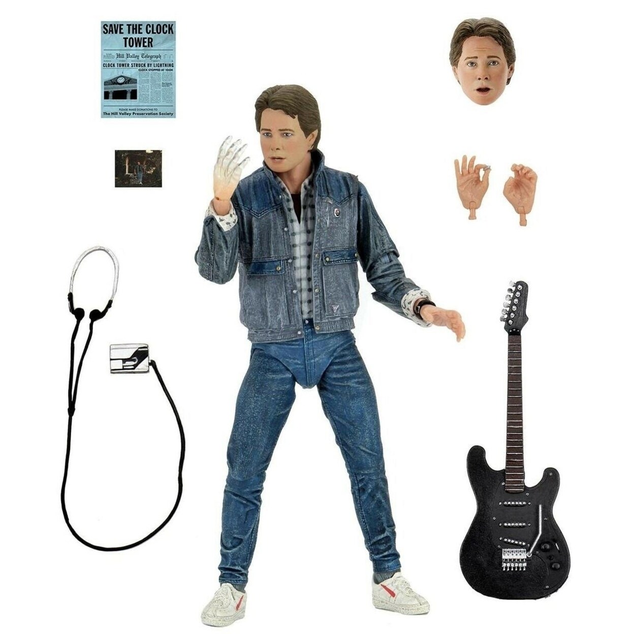 Neca Back To The Future Marty Mcfly Audition Figure 1985 With Guitar And Accessories