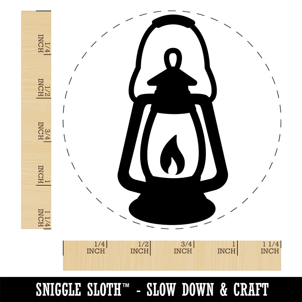 Small Camping Lantern Rubber Stamp 