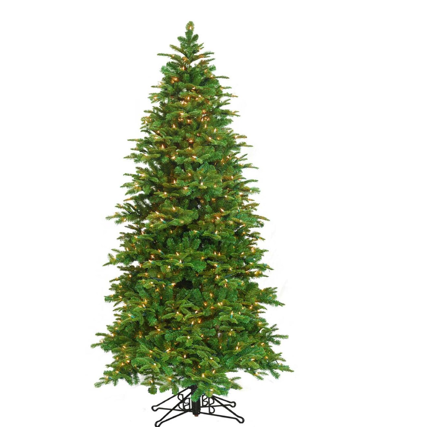 Barcana 7.5&#x27; Pre-Lit Slim Tiffany Pine Deluxe Artificial Christmas Tree, White Lights