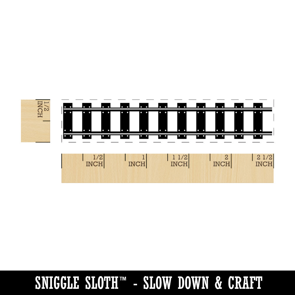 Railroad Train Track for Locomotive Transportation Rectangle Rubber Stamp for Stamping Crafting