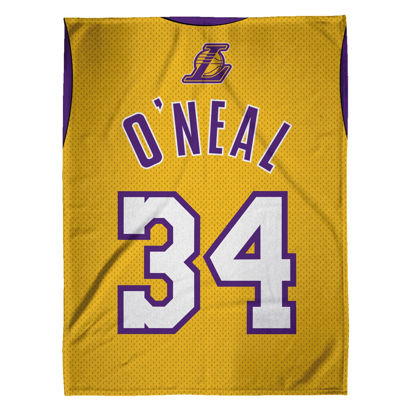 Sleep Squad Los Angeles Lakers Shaquille O&#x27;Neal 60&#x201D; x 80&#x201D; Raschel Plush Jersey Basketball Blanket