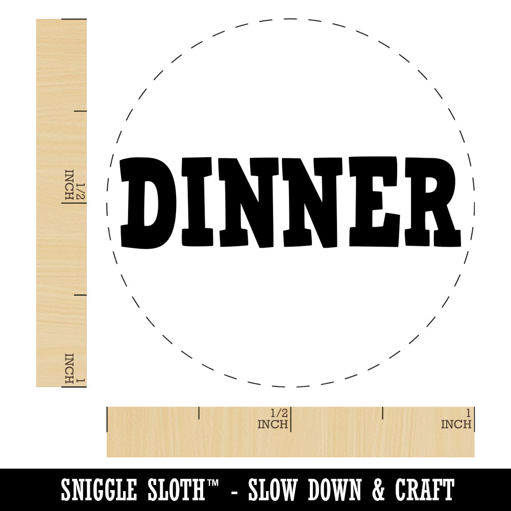 Dinner Meal Fun Text Rubber Stamp for Stamping Crafting Planners