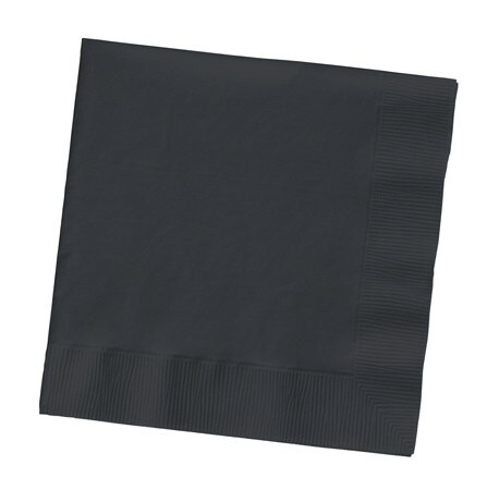 Party Central Club Pack of 500 Jet Black Premium 3-Ply Disposable Beverage Napkins 5&#x22;