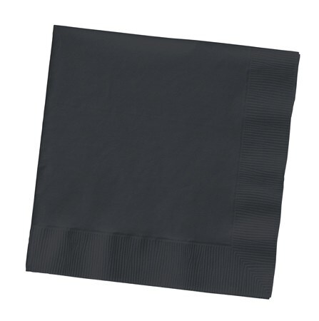 Party Central 3-Ply Disposable Beverage Napkins - 5" - Jet Black- Club Pack of 500