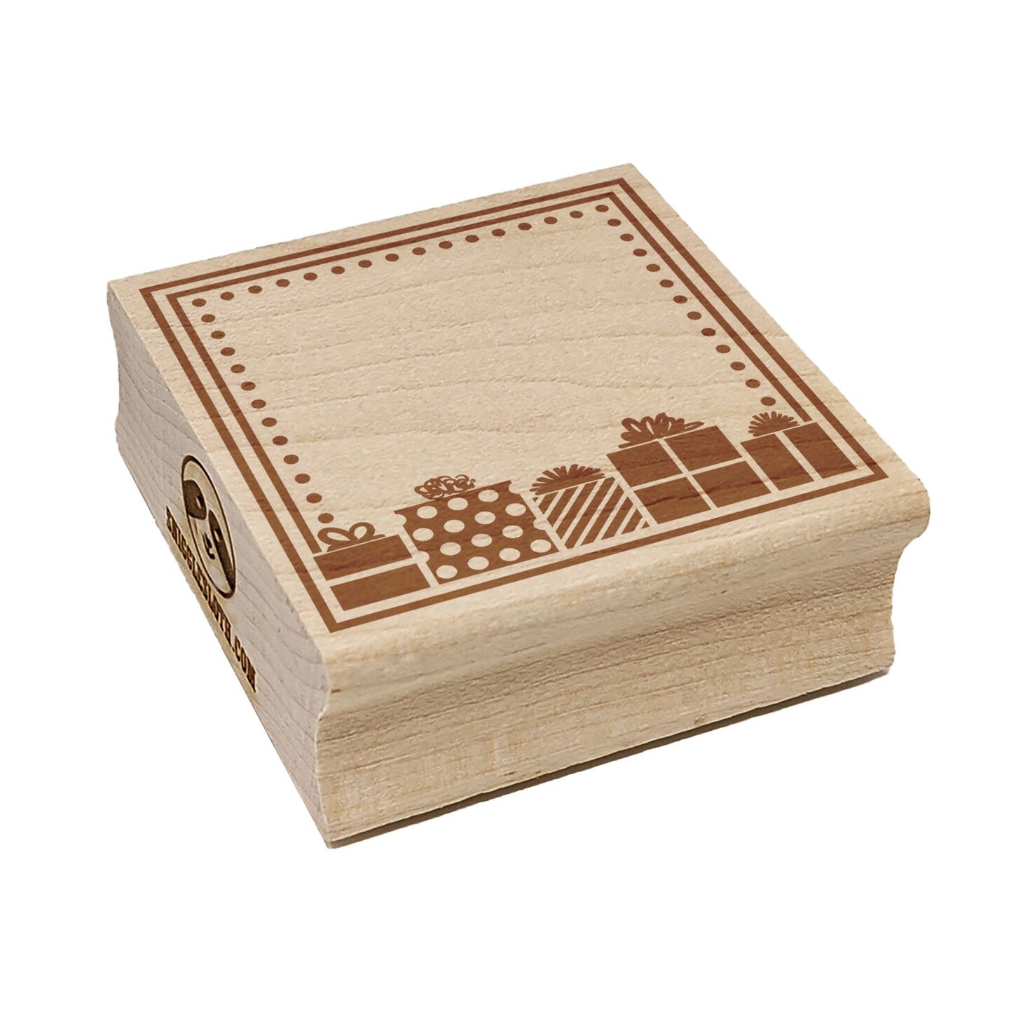 Blank Holiday Label Christmas Birthday Presents Gifts Square Rubber Stamp for Stamping Crafting