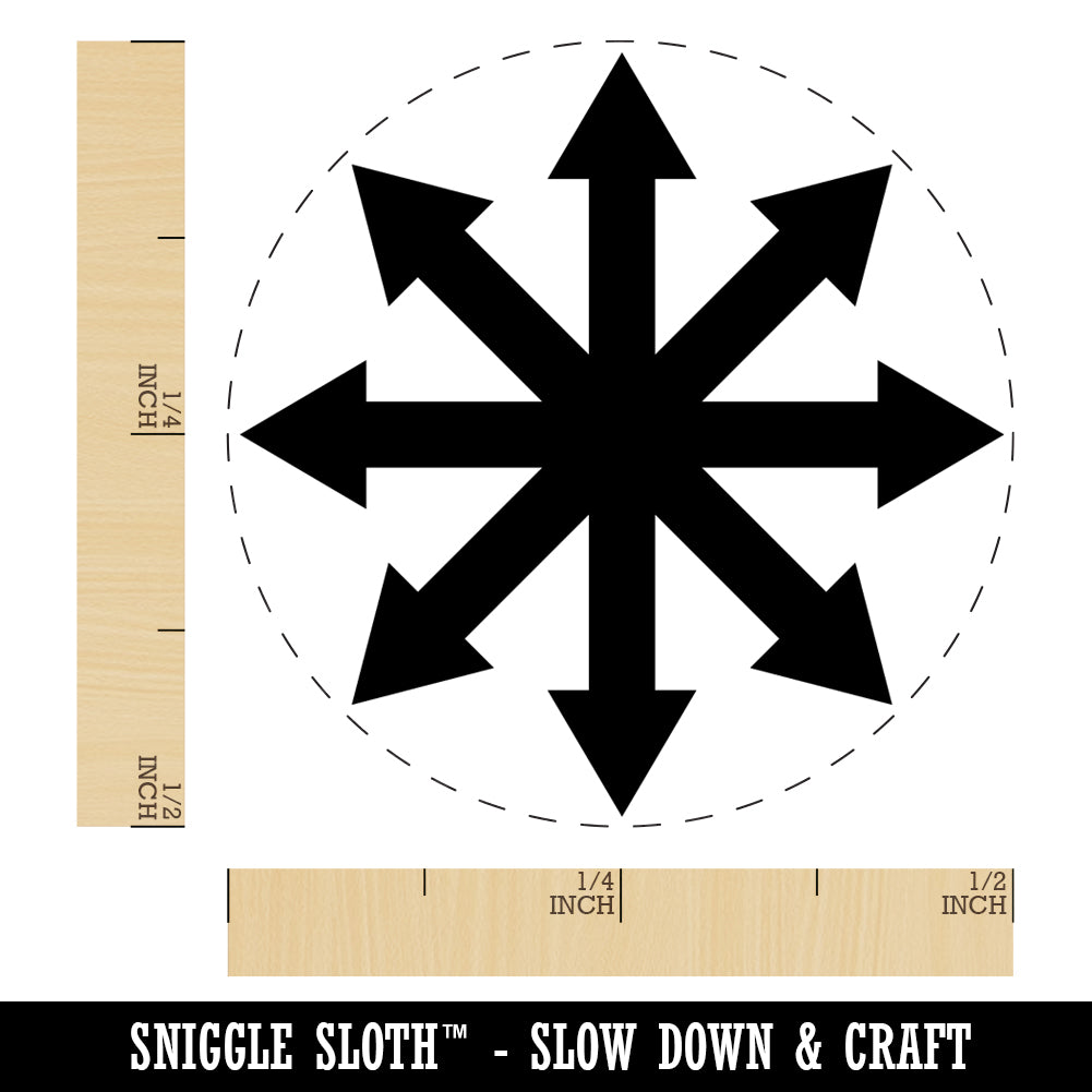 Chaos Symbol Arrows Pointing Out Rubber Stamp for Stamping Crafting Planners