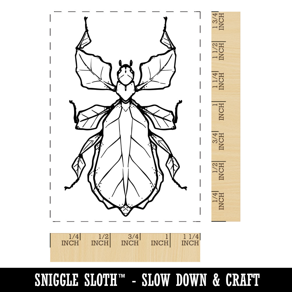 Giant Leaf Insect Bug Rectangle Rubber Stamp for Stamping Crafting