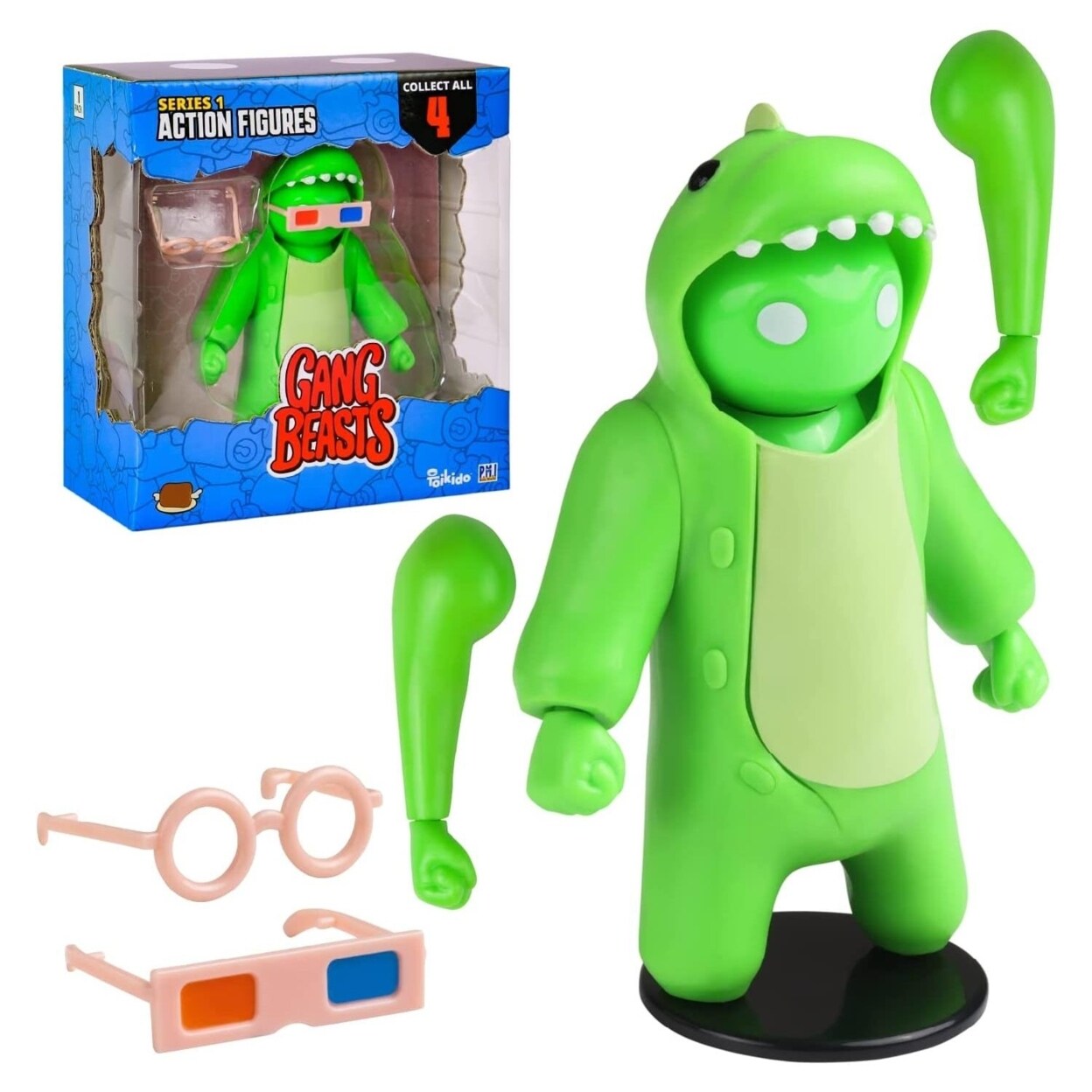 Gang Beasts Green Dinosaur Costume Kigurumi Pmi International Size Adult Unisex
