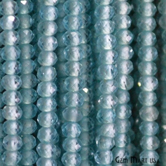 Blue Apatite Rondelle Beads, 12-13 Inch Gemstone Strands, Drilled Strung Nugget Beads, Faceted Round, 2-2.5mm, GemMartUSA (RLBA-70000)