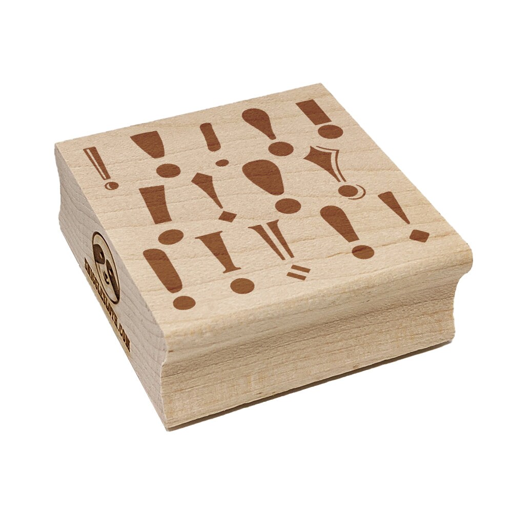 Exclamation Points Congratulations Square Rubber Stamp for Stamping Crafting
