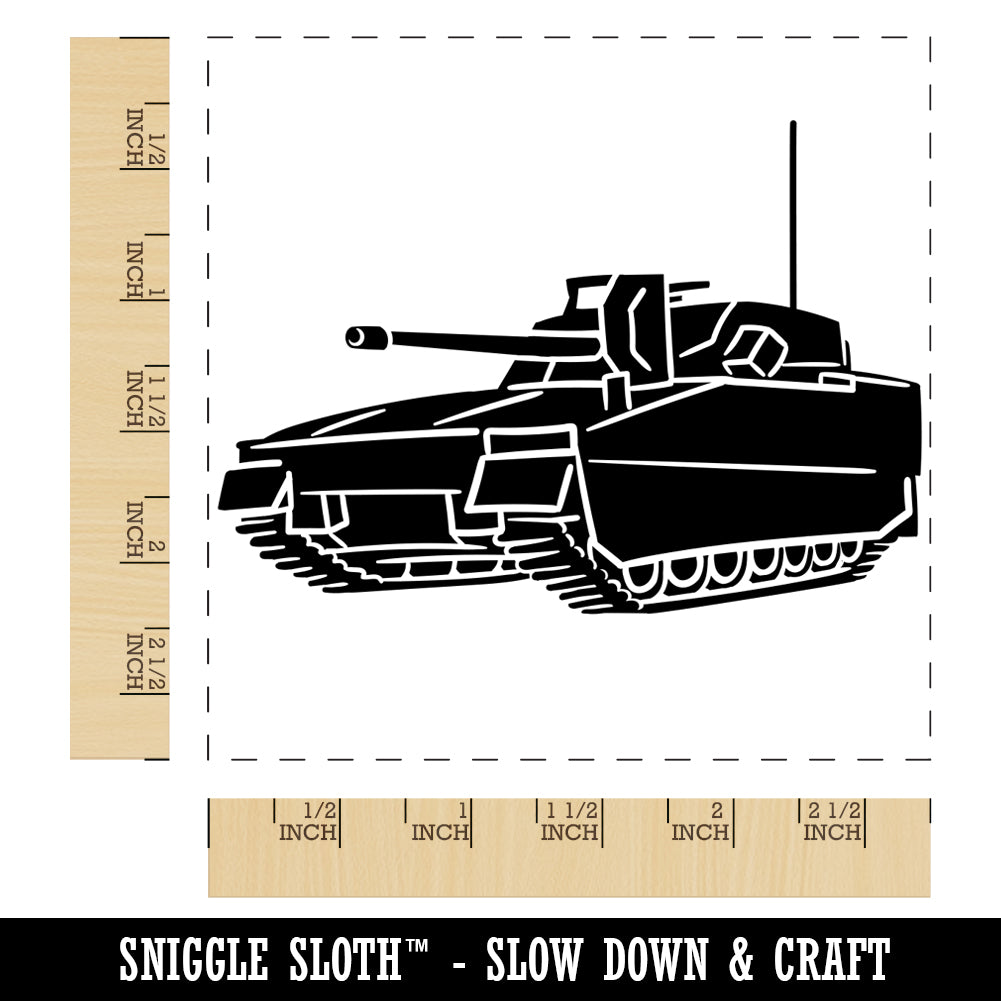 Military Army Tank Square Rubber Stamp for Stamping Crafting