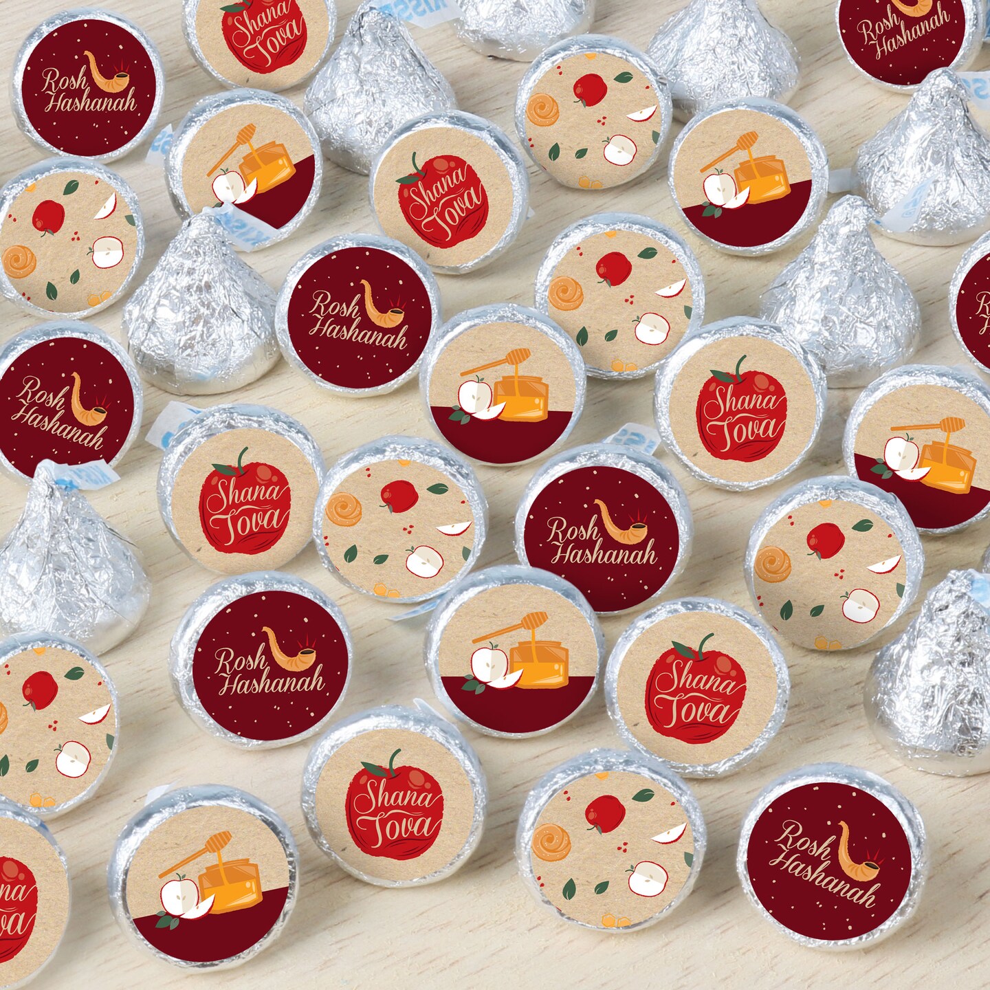 Big Dot of Happiness Rosh Hashanah - Jewish New Year Party Small Round Candy Stickers - Party Favor Labels - 324 Count