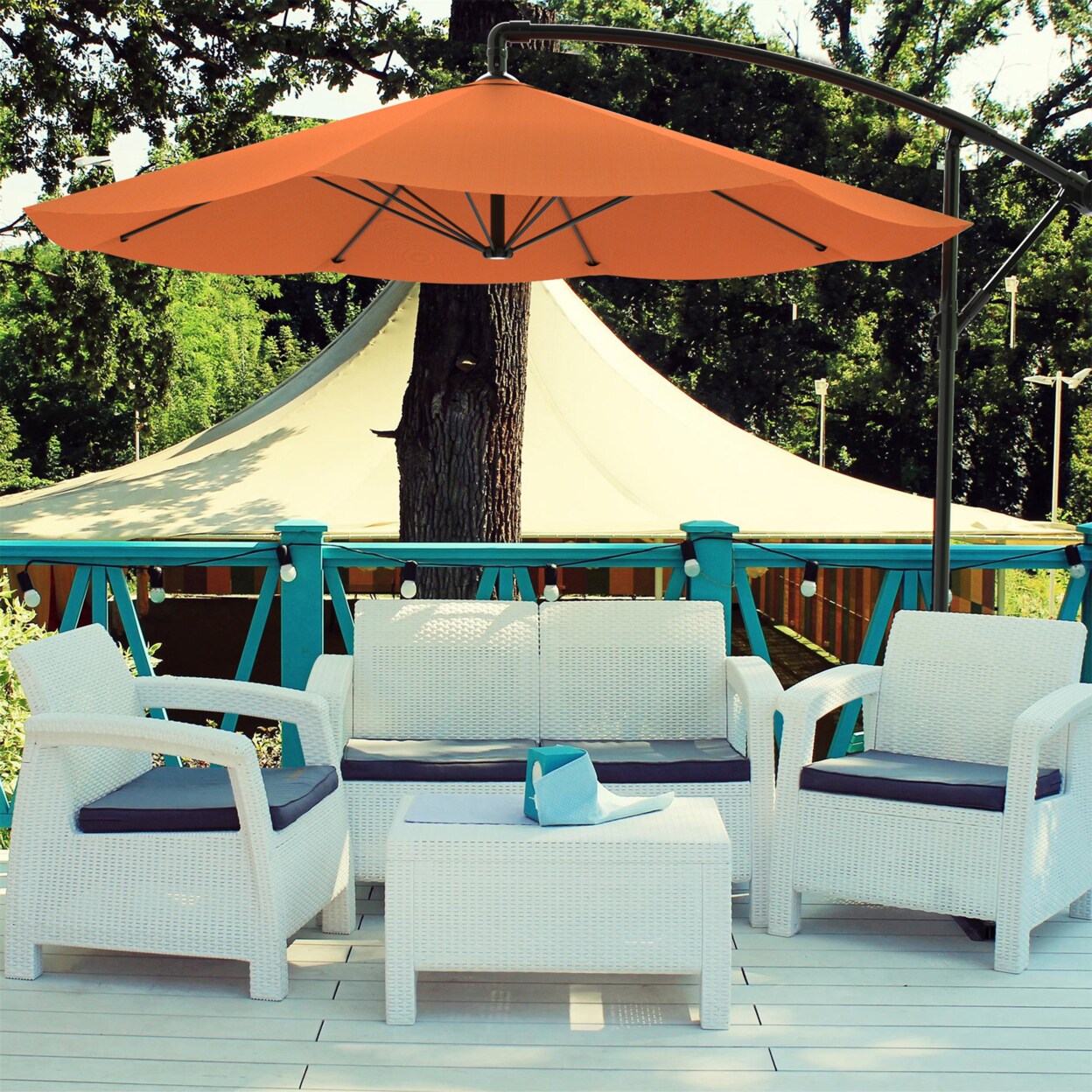 Pure Garden Patio Umbrella Cantilever 10 Ft Terracotta Easy Crank Outdoor  Shade, Color: Red, Size: 10ft | Michaels
