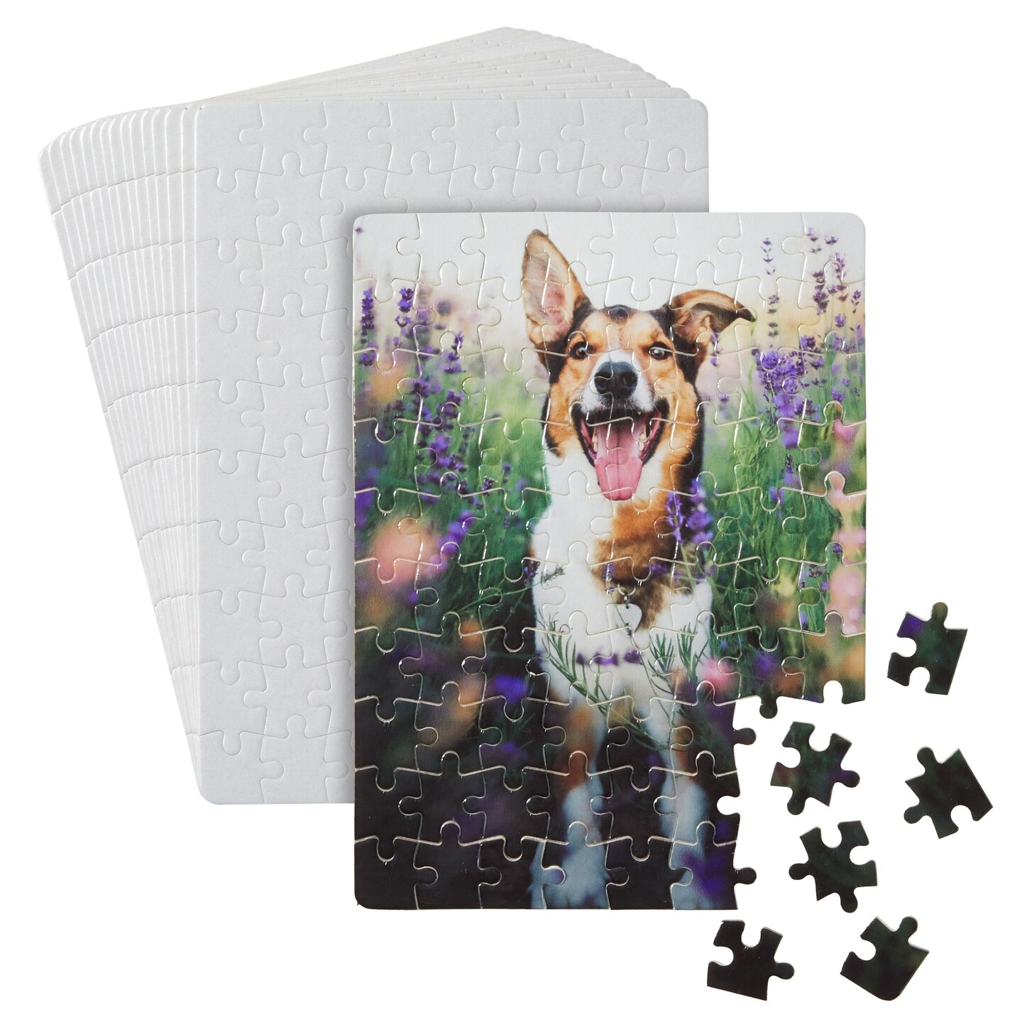 15 Pack A5 Blank Sublimation Puzzles, Custom Puzzle for DIY Crafts, White Cardboard Heat Press Jigsaw, 80 Pieces, Bulk