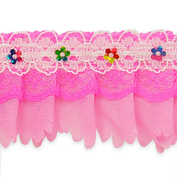 10 Yards of Elijah 1 3/4&#x22; Sequin Ruffle Lace Trim | 10 yard cut
